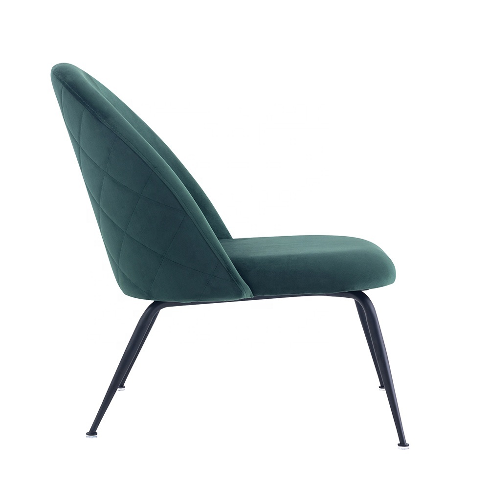 European Style modern Metal Legs Fabric Velvet coffee room Dining chair