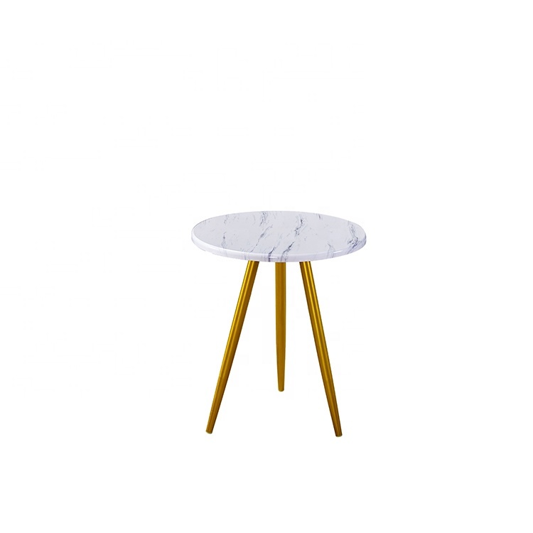 Modern Style Mdf Round Dining Table With Metal Leg