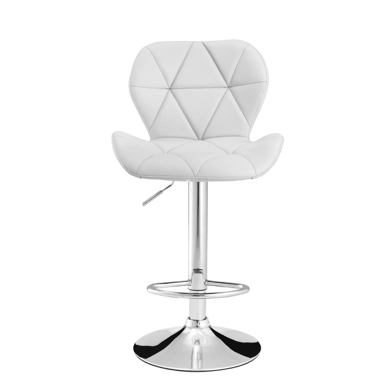 Nordic Sale Leather Steel Frame High Quality Cheap Round Silver Stools Bar Chairs
