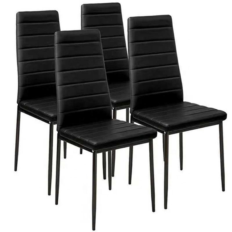 Asian Contemporary Antique Restaurant Leather Chairs Outdoor Gloss Black Frame Adult High Dining Chair