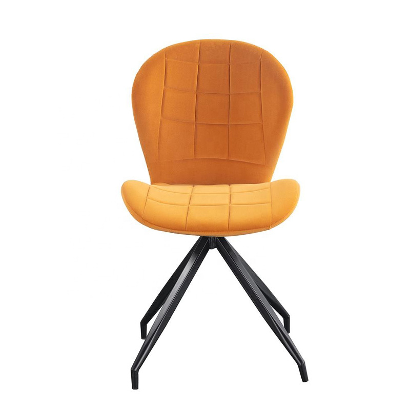 Modern Fashion Velvet Fabric Dining Room Chair Metal Leg Velvet Fabric Upholstered