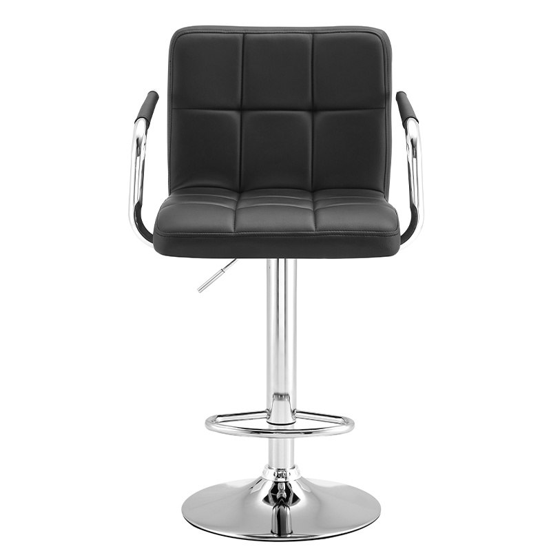 Discount Modern Designer Design Bar Furniture Metal Black Leg Pu Leather Face Bar Chair
