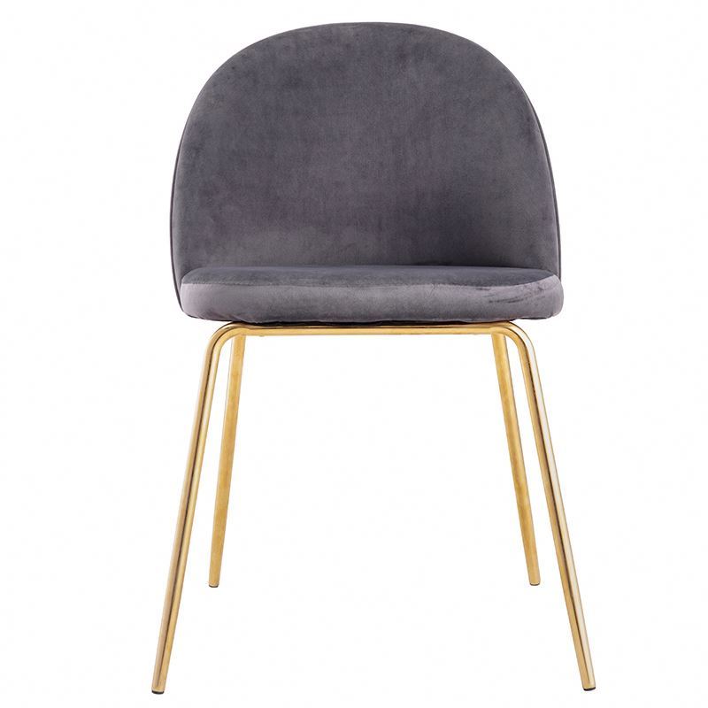 Modern Fashion Classic Soft Velvet Fabric Upholstery Cafe Living Chair With Metal Legs