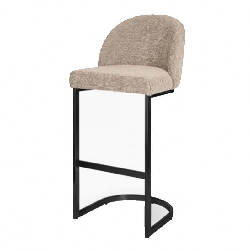 Luxury Modern Furniture Nordic Style Stainless Steel Tall Bar Stool Leather Nordic Comfortable Velvet Bar Chair