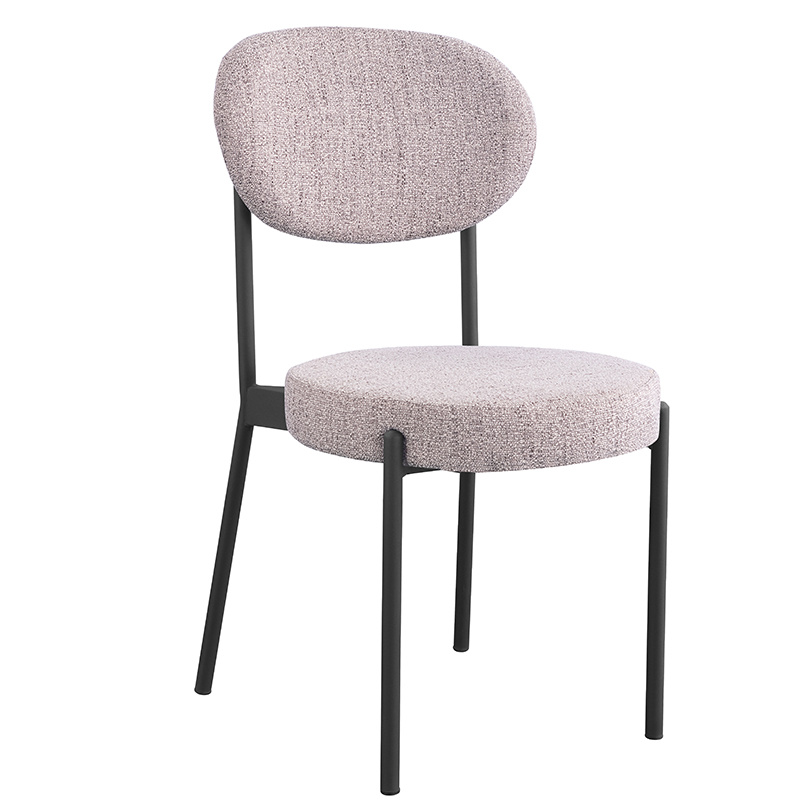 Nordic Italian Furniture Fluffy Bespoke Bent Plywood Arm Fabric Dining Chairs Wood Legs