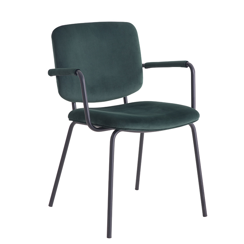 Foam metal legs chair wholesale hot sale fabric dining chair factory supply dining chair Modern comfortable