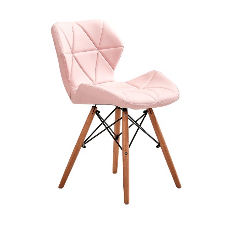 Wholesale Colorful Modern Dining Chair Design Pu Restaurant Living Room Dining Chair Hot Sale Wooden Legs