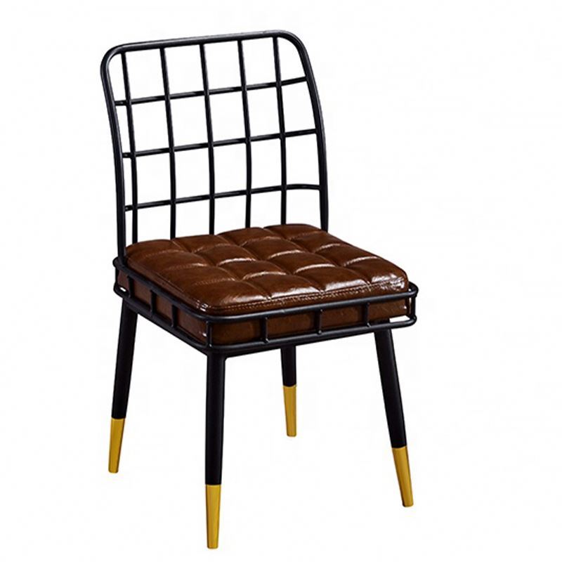 Latest Black Steel Lattice iron frame Best Simple Wedding Chair