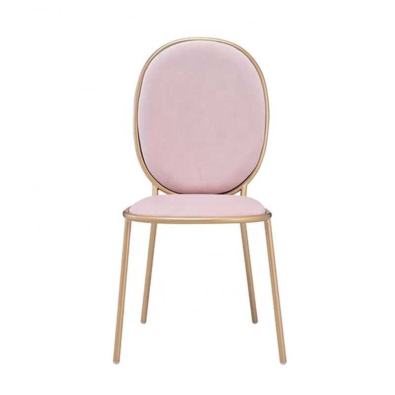 Design Modern wedding furniture round metal frame restaurant dining chair