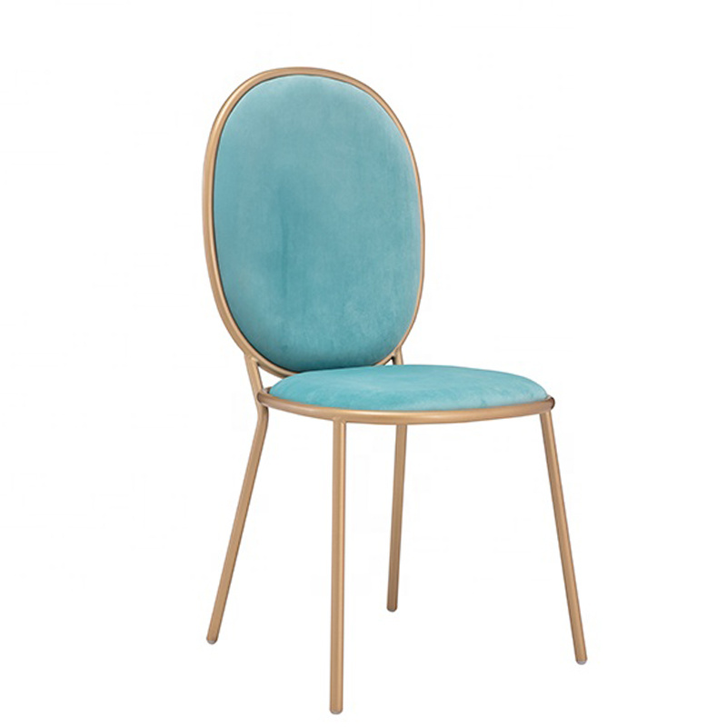 Design Modern wedding furniture round metal frame restaurant dining chair