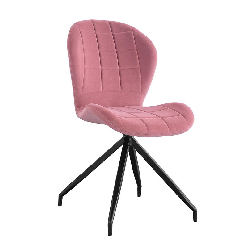 Outdoor Simple Luxury Design Restaurant Modern Fabric Velvet Dining Chair Metal Legs