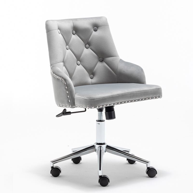 China Retro Vintage Fashion Simple Fabric Swivel Rotary Gamer Silver Office Chair Pu