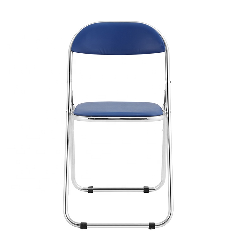 Hot sale folding chair Cheap metal legs chair Dining PU seat chair