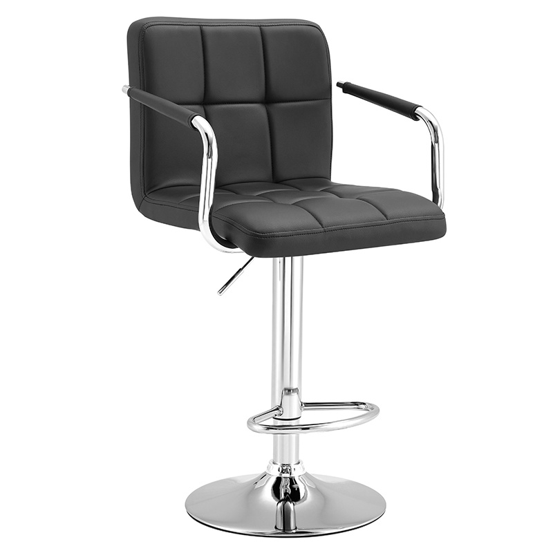 Discount Modern Design Bar Furniture Metal Black Leg Pu Leather Bar Chair