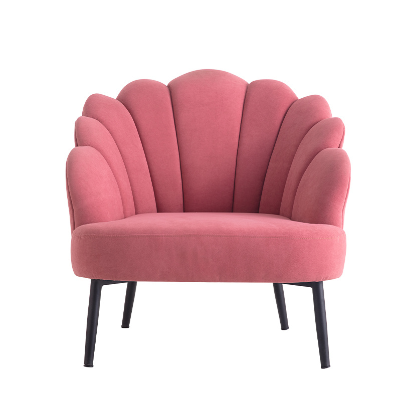 Nordic Simple Style Luxury Single Chair Pink Nordic Velvet Armchair
