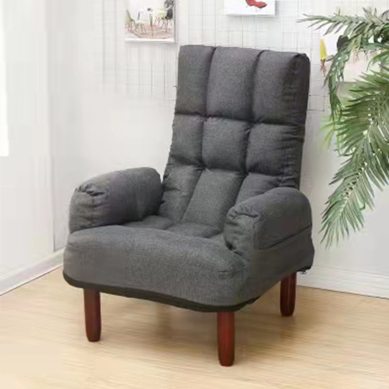 Multifunctional Modern Beech Wood Leg Velvet Coffee Shop Living Room Lazy Sofa Reclining Chair