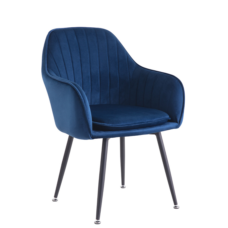 Nordic Upholstered Modern Luxury Fabric Velvet Cafe Restaurant Accent Living Room Accent Hotel Armchair
