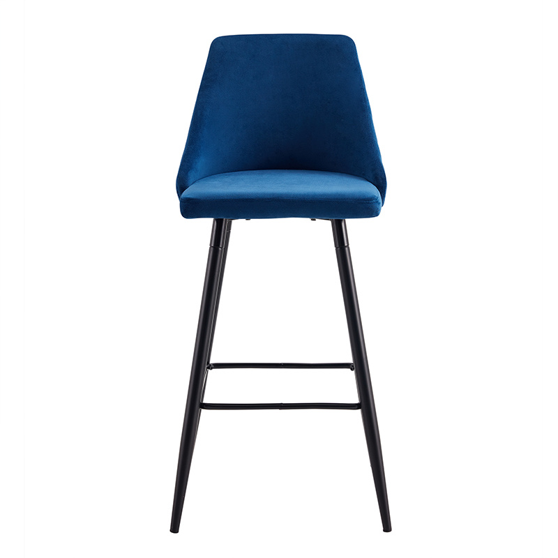 Cheap Price Hot Sale Home Furniture Modern Light Blue Velvet Fabric Dining Chair With Wood Legs