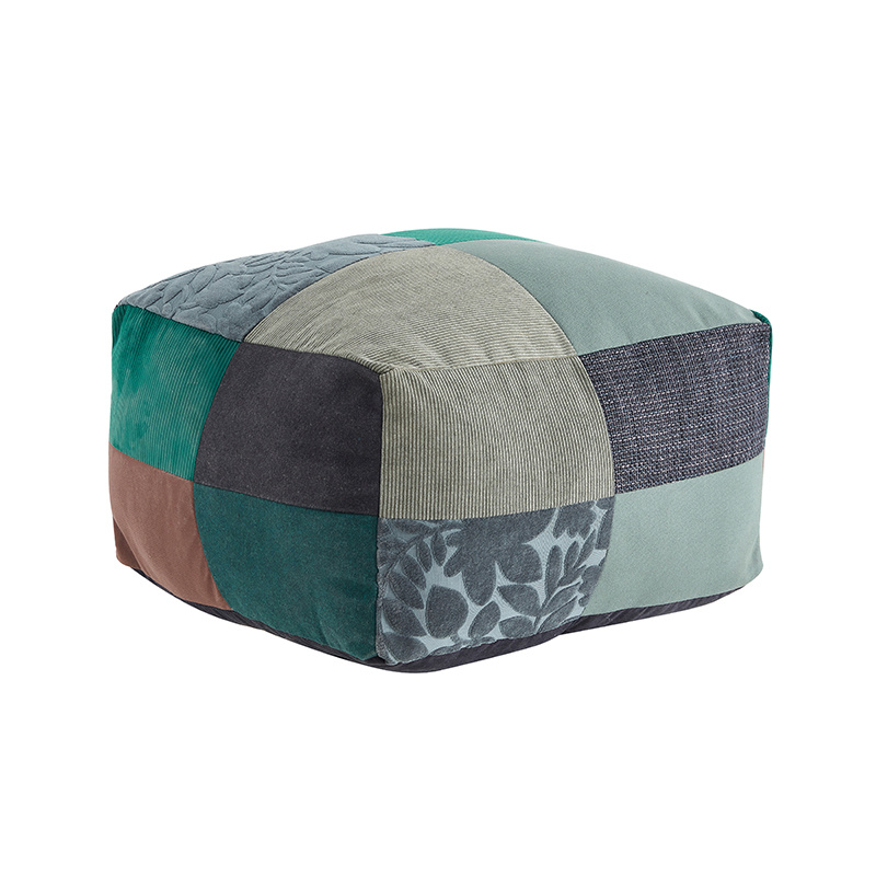 Factory Direct Supply Fabric Patchwork Poufs