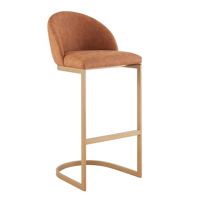 Bow-shaped velvet bar chair