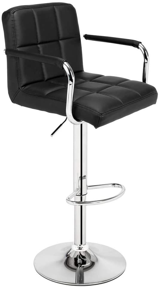 Adjustable Height Swivel Bar Stool for Kitchen Furniture White Bar Stool Modern Leather Bar Chair